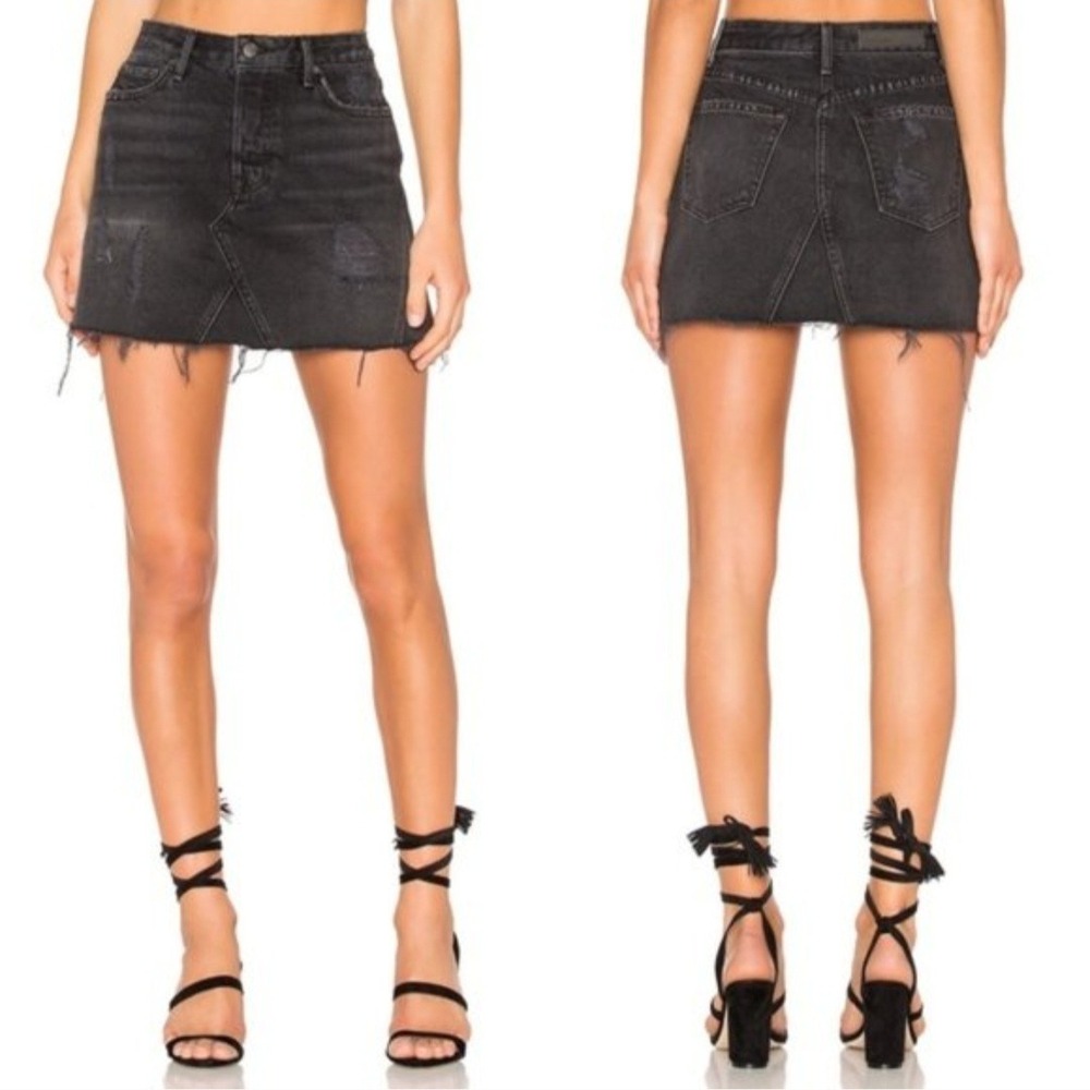 GRLFRND Revolve The Eva Denim Mini Skirt NWT Hotel California Sz 28
